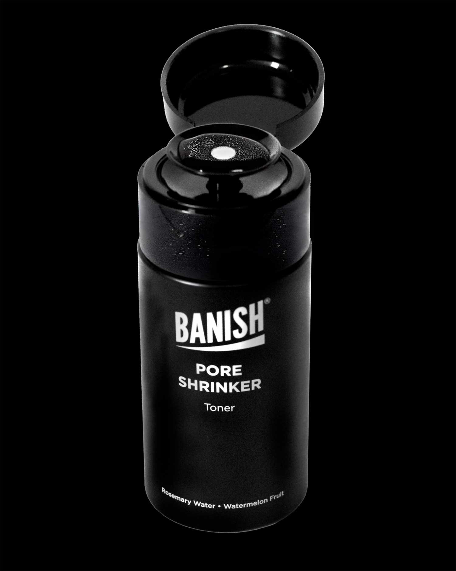 banish pore shrinker toner with cap open