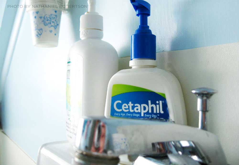 cetaphil cleanser on sink